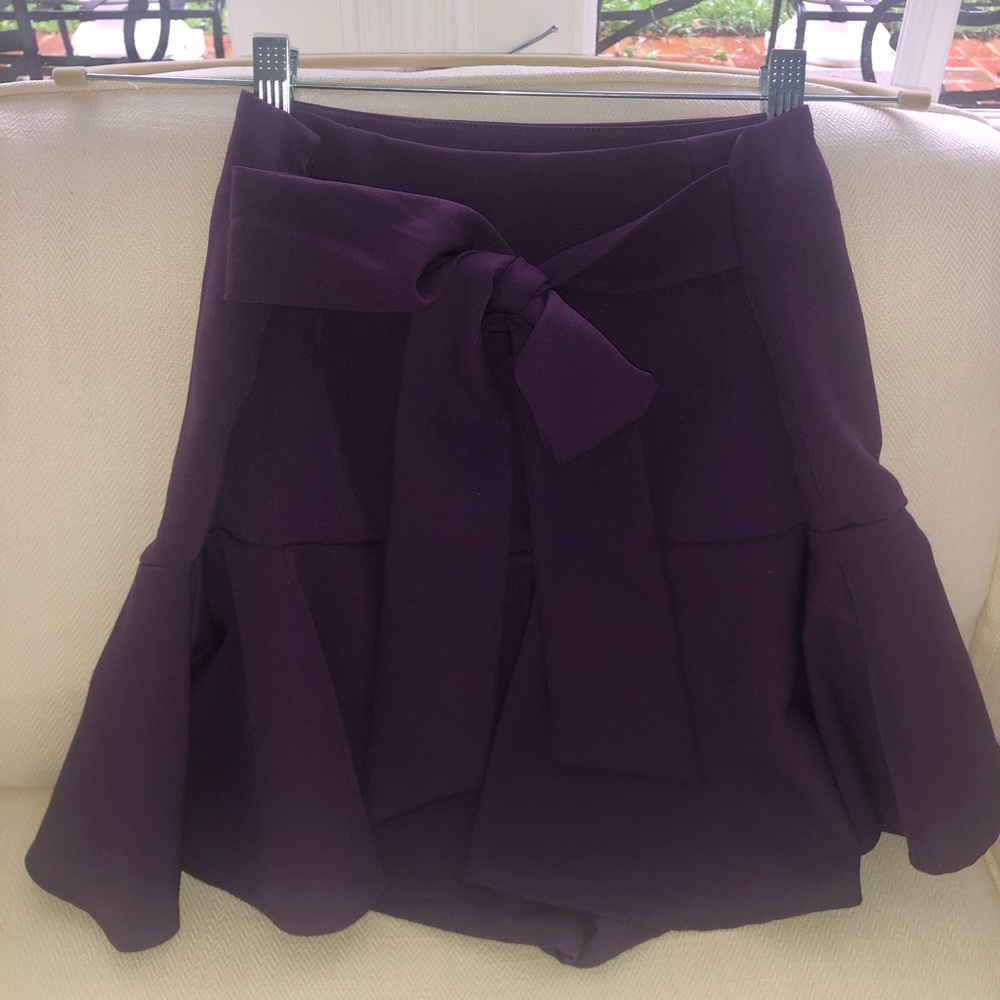 Zara Purple Flounce Mini Skirt